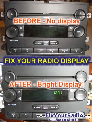 2008 ford fusion radio display not working